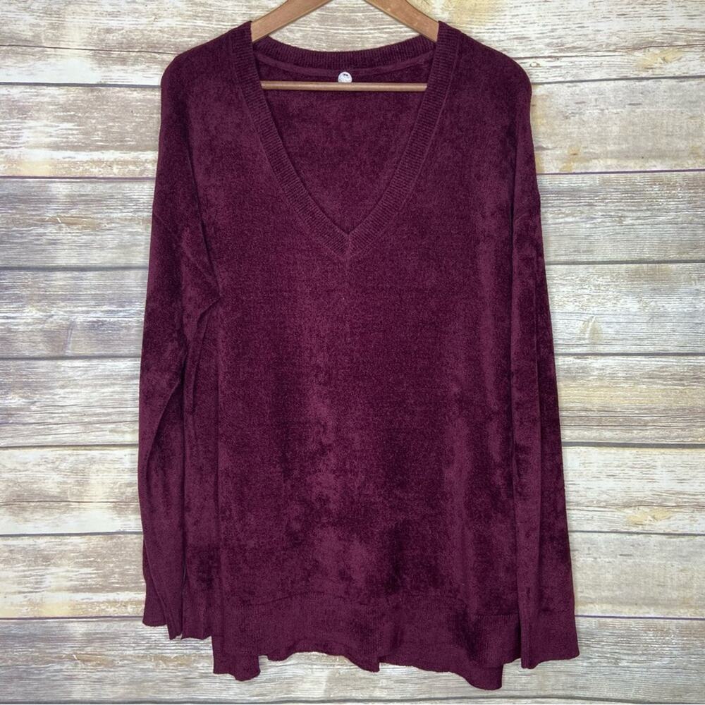 Margaret O'Leary Burgundy V-Neck Sweater
